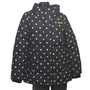VANS Puffer Jacket Black & White Polka Dot Women's Coat EUC Size Small